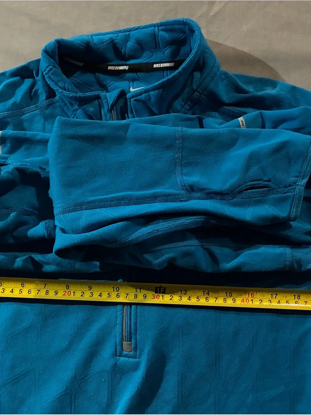 Nike Teal Blue Dri-FIT Quilted Running Pullover
